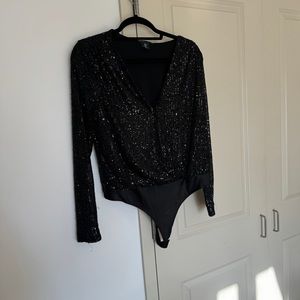 Black Sequin Body Suit